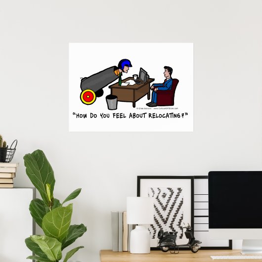 Funny Job Interview Poster (Thuiskantoor)