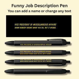 Funny Job Titel - Vice President van Diversen Zwarte Inkt Pen