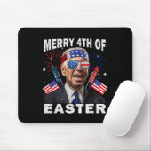 Funny Joe Biden 4 juli Shirt Merry 4th of Eas Muismat (Met muis)