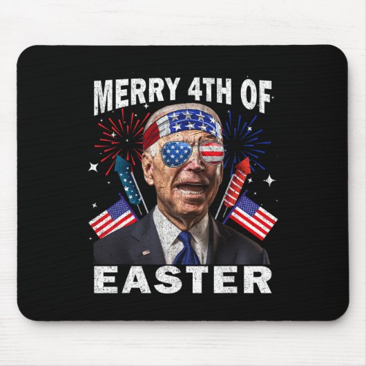 Funny Joe Biden 4 juli Shirt Merry 4th of Eas Muismat (Voorkant)