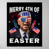 Funny Joe Biden 4 juli Shirt Merry 4th of Eas Poster (Voorkant)