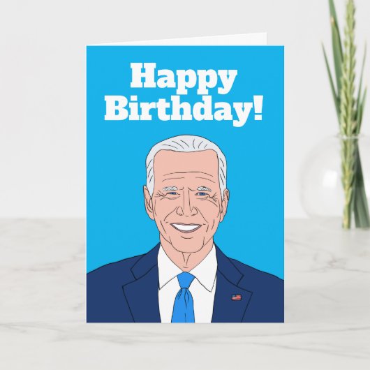 Funny Joe Biden cartoon Birthday wenskaart Kaart (Voorkant)
