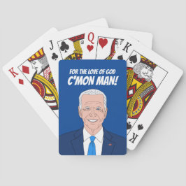 Funny Joe Biden cartoon en humoristische politiek Pokerkaarten