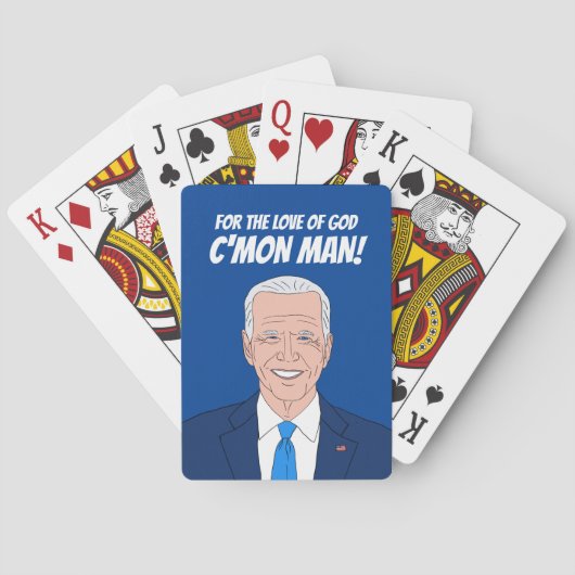 Funny Joe Biden cartoon en humoristische politiek Pokerkaarten (Achterkant)