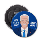 Funny Joe Biden citeert magneetbierflesopener Button Flesopener (Voorkant)