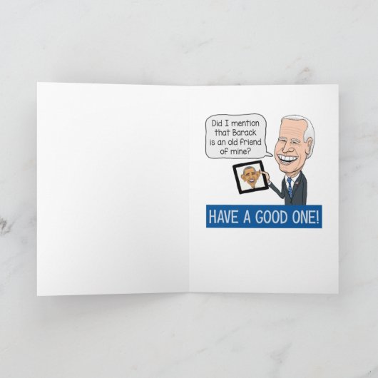 Funny Joe Biden en zijn vriend Obama Birthday Kaart (Binnen)