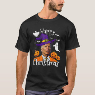 Funny Joe Biden Halloween verwarde Happy Kerstmis T-shirt