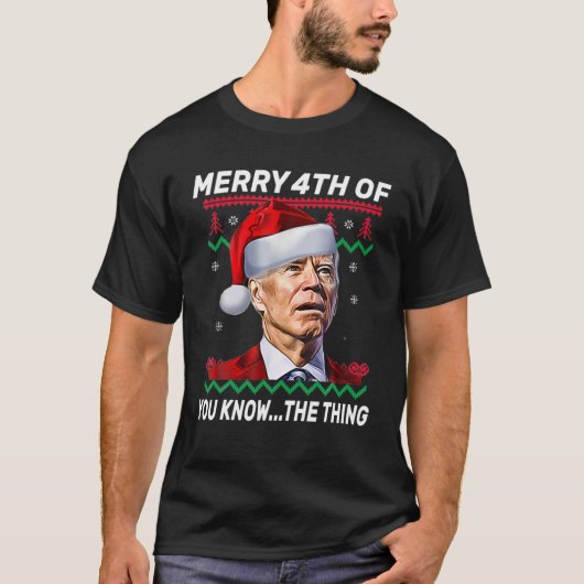 Funny Joe Biden Happy 4Th Of Christmas Confused 4T T-shirt (Voorkant)