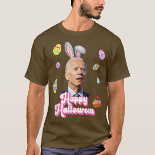 Funny Joe Biden Happy Halloween verward paasbroodj T-shirt