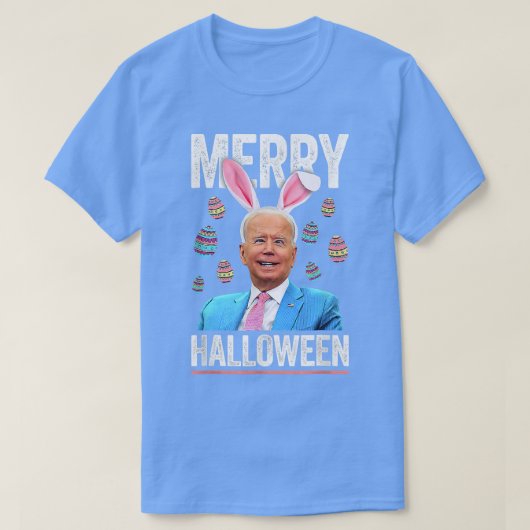 Funny Joe Biden Happy Halloween verward paasdoa T-shirt (Design voorkant)