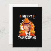 Funny Joe Biden heeft de Thanksgiving van de Merry Kaart (Voorkant / Achterkant)