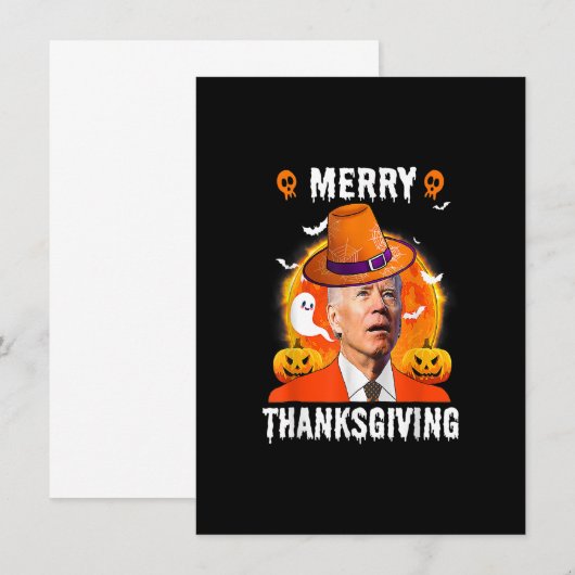 Funny Joe Biden heeft de Thanksgiving van de Merry Kaart (Voorkant / Achterkant)