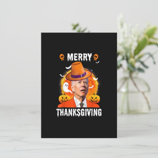 Funny Joe Biden heeft de Thanksgiving van de Merry Kaart (Staand voorkant)