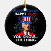 Funny Joe Biden Keramisch Ornament (Achterkant)