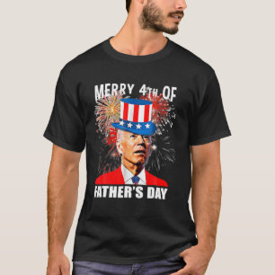 Funny Joe Biden Merry 4th of Vaderdag Fireworks T-shirt