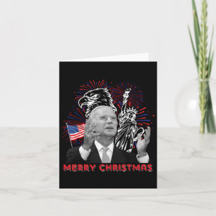 Funny Joe Biden Merry Kerstmis in juli VS vlag 4 Kaart