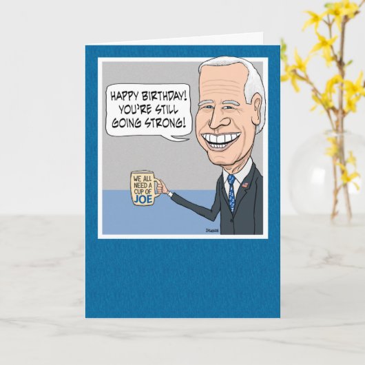 Funny Joe Biden No Malarkey Birthday Kaart (Gele Bloem)