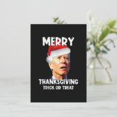 Funny Joe Biden Santa Hat Merry Thanksgiving Chris Kaart (Staand voorkant)