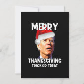 Funny Joe Biden Santa Hat Merry Thanksgiving Chris Kaart (Voorkant)