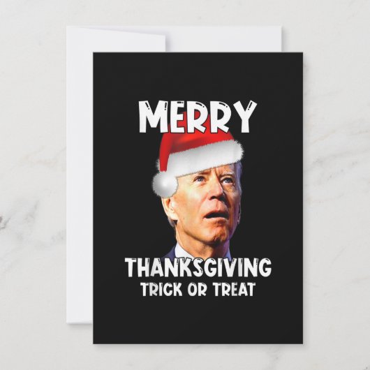Funny Joe Biden Santa Hat Merry Thanksgiving Chris Kaart (Voorkant)