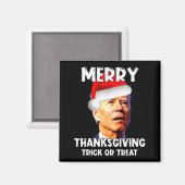 Funny Joe Biden Santa Hat Merry Thanksgiving Chris Magneet (Voorkant / Achterkant)