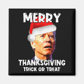 Funny Joe Biden Santa Hat Merry Thanksgiving Chris Magneet (Voorkant)