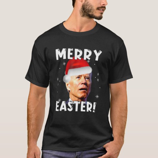 Funny Joe Biden Santa Merry Easter Trick or treat T-shirt (Voorkant)