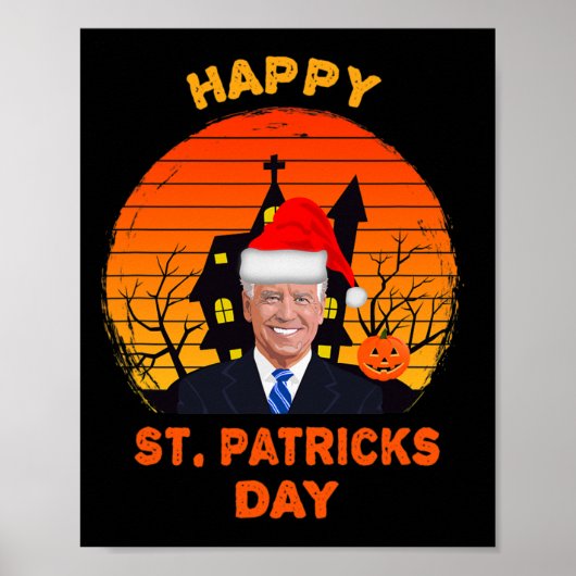 Funny Joe Biden St Patrick KerstJoe Biden Hal Poster (Voorkant)