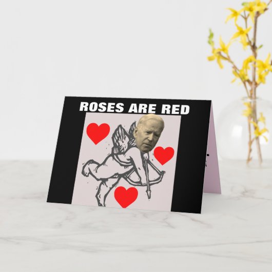 FUNNY JOE BIDEN VALENTIJNSDAG CARDS KAART (Gele Bloem)