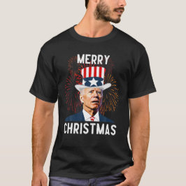Funny Joe Biden vrolijk kerstfeest voor 4 juli T-shirt