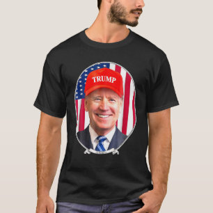 Funny Joe Biden Wearing Pet Trump T-shirt