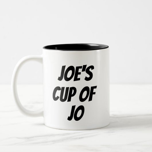 Funny Joe's Cup in Jo Coffee Quote Tweekleurige Koffiemok (Links)
