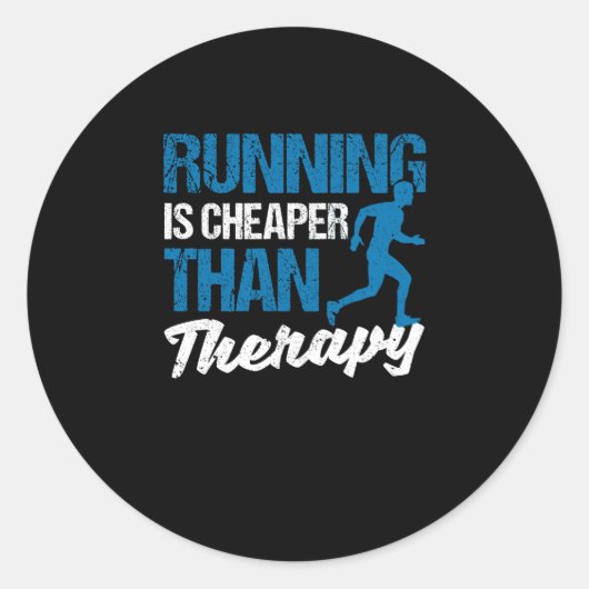 Funny jogging lover runner running is cheap ronde sticker (Voorkant)
