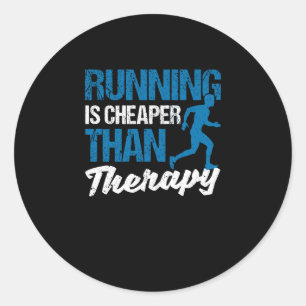 Funny jogging lover runner running is cheap ronde sticker