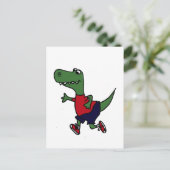 Funny Jogging Trex Dinosaur Briefkaart (Staand voorkant)