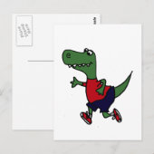 Funny Jogging Trex Dinosaur Briefkaart (Voorkant / Achterkant)