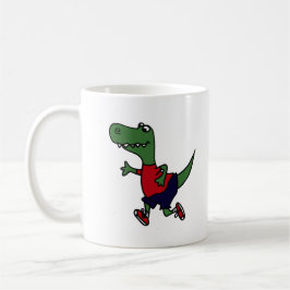 Funny Jogging Trex Dinosaur Koffiemok