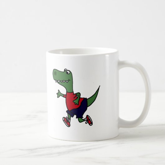 Funny Jogging Trex Dinosaur Koffiemok (Rechts)