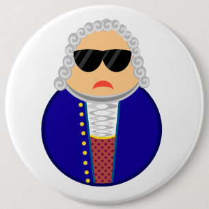 Funny Johann Sebastian Bach Composer Ronde Button 6,0 Cm