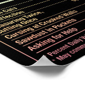 Funny Joiner Woodworking Facts _3  Poster (Hoek)