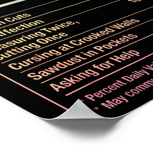 Funny Joiner Woodworking Facts _3  Poster (Hoek)