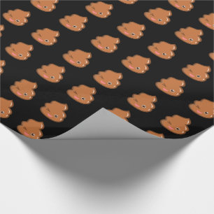 Funny Joke Brown Poop Novelty Black Cadeaupapier