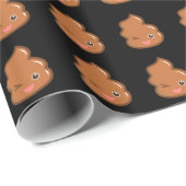 Funny Joke Brown Poop Novelty Black Cadeaupapier (Rol Hoek)