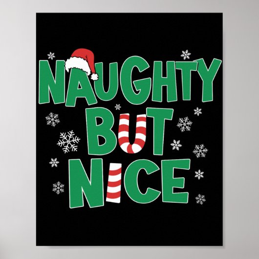 Funny Joke Christmas Humor Naughty But Nice T Shir Poster (Voorkant)