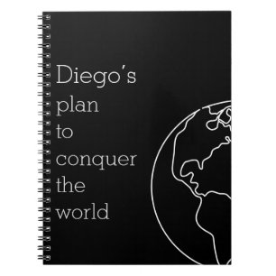 Funny Joke Cute Black Spiral notebook voor jongens Notitieboek