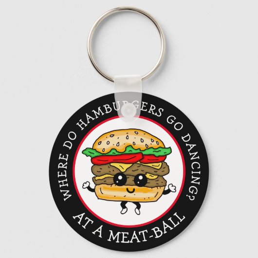 Funny Joke, Humor Funny Hamburger Pun Sleutelhange Sleutelhanger (Voorkant)
