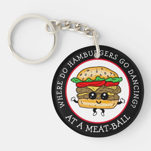 Funny Joke, Humor Funny Hamburger Pun Sleutelhange Sleutelhanger (Voorkant)