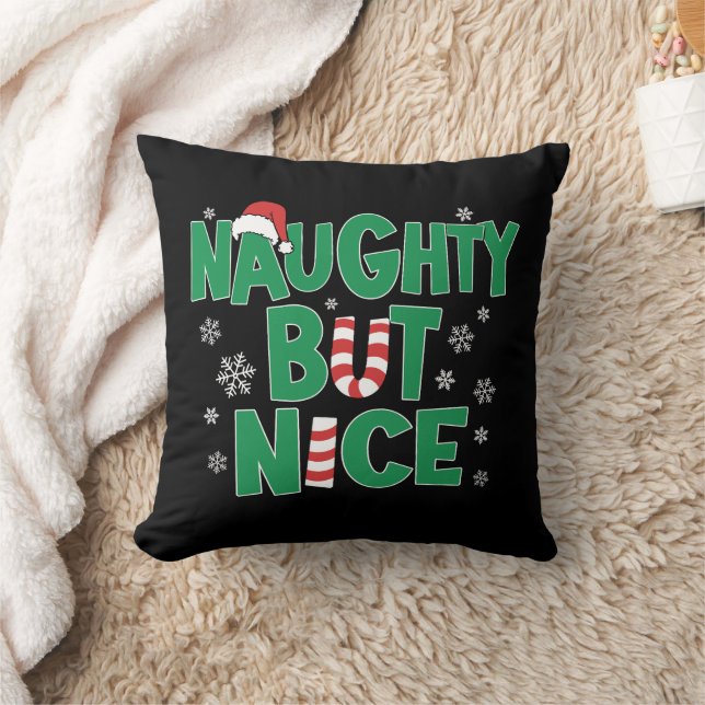Funny Joke Humor voor Kerstmis Naughty, maar Nice Kussen (Deken)