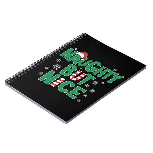 Funny Joke Humor voor Kerstmis Naughty, maar Nice Notitieboek (Linkerzijde)