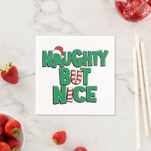 Funny Joke Humor voor Kerstmis Naughty, maar Nice Servet